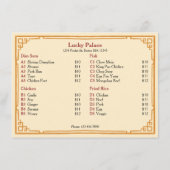 Traditional Chinese Restaurant Flat Menu (Achterkant)
