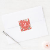 Traditional Christmas Flower Gepersonaliseerde Fee Vierkante Sticker (Envelop)