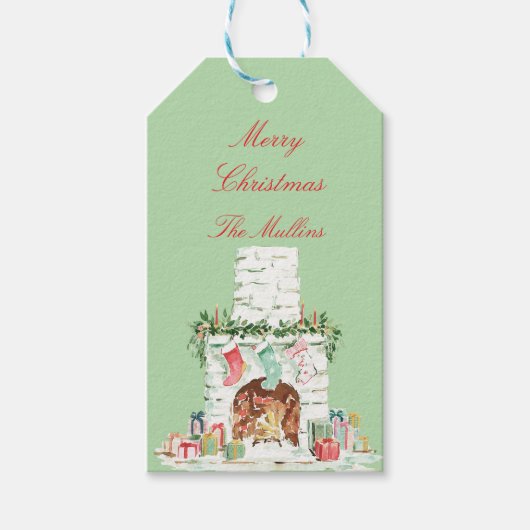 Traditional Christmas Gift Label Cadeaulabel (Voorkant)