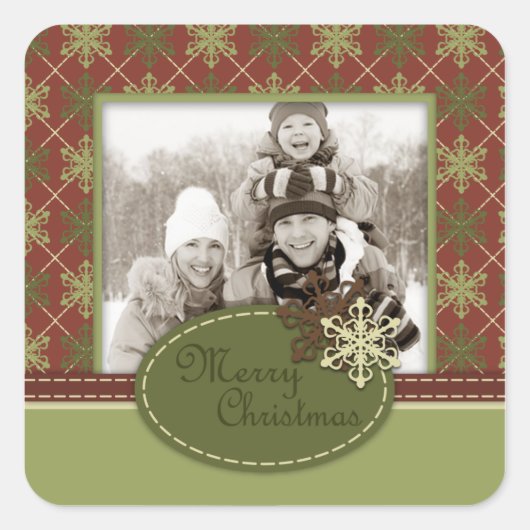 Traditional Christmas Photo Sticker (Voorkant)