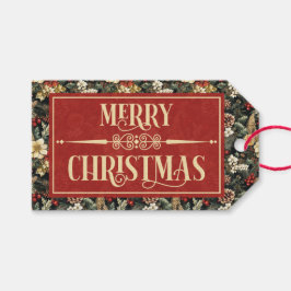 Traditional Christmas Pine Floral Holiday  Cadeaulabel