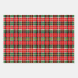 Traditional Christmas Plaid Inpakpapier Vel