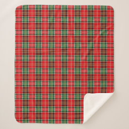 Traditional Christmas Plaid Sherpa Deken