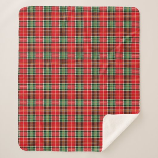 Traditional Christmas Plaid Sherpa Deken (Voorkant)