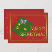 Traditional Christmas Postcard - Gold Typography Briefkaart (Voorkant / Achterkant)