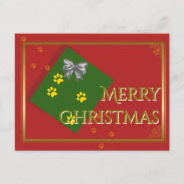 Traditional Christmas Postcard - Gold Typography Briefkaart