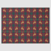 Traditional Christmas Reindeer Plaid Tissuepapier (Voorkant)