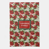Traditional Christmas Towel Red Green Floral Art Theedoek (Verticaal)
