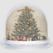 Traditional Christmas Tree and Presents Gift Wrapp Sneeuwbol (Voorkant)