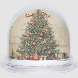 Traditional Christmas Tree and Presents Gift Wrapp Sneeuwbol