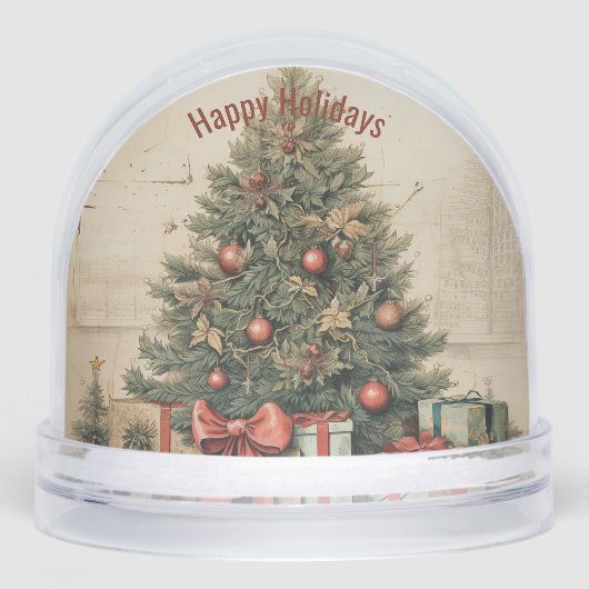 Traditional Christmas Tree and Presents Gift Wrapp Sneeuwbol (Voorkant)