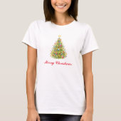 Traditional Christmas Tree Greeting Card T-shirt (Voorkant)