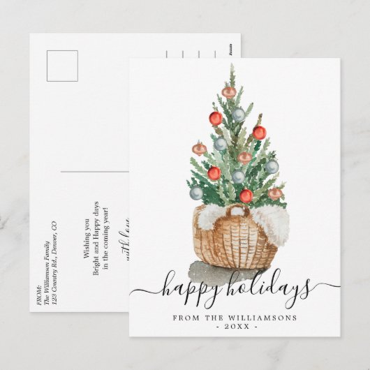 Traditional Christmas Tree Holiday Briefkaart (Voorkant / Achterkant)