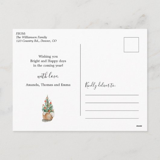 Traditional Christmas Tree Holiday Briefkaart (Achterkant)