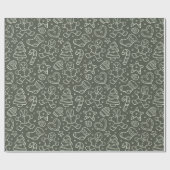 Traditional Christmas Vintage Gingerbread Man Cadeaupapier (Vlak)