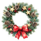 Traditional Christmas wreath gift bag personalized Medium Cadeauzakje