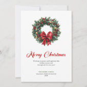 Traditional Christmas Wreath Greeting Card Design Feestdagenkaart (Voorkant)