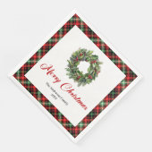 Traditional Christmas Wreath Red Green Napkins Servet (Hoek)