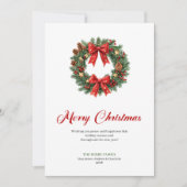 Traditional Christmas Wreath with Holly Holiday Feestdagenkaart (Voorkant)