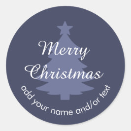 Traditional Classic Blue Custom Kerst sticker