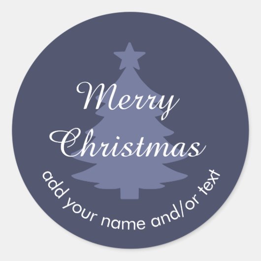 Traditional Classic Blue Custom Kerst sticker (Voorkant)