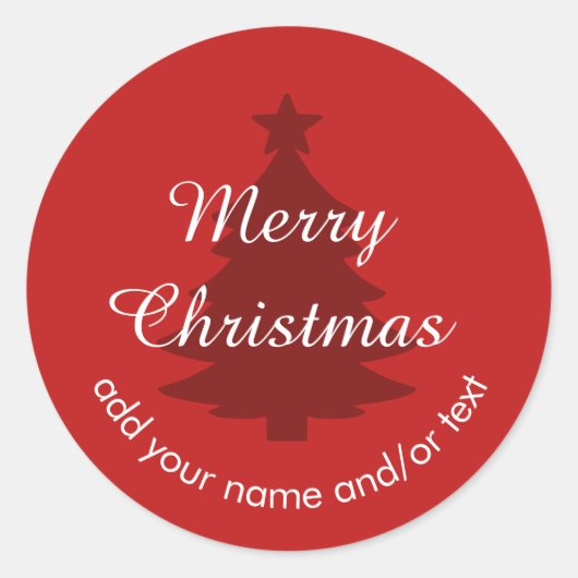 Traditional Classic Red Custom Kerst sticker (Voorkant)