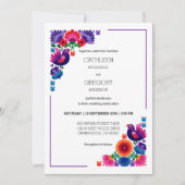 Traditional Colorful Folk Vibrant Pattern Wedding Kaart (Voorkant)
