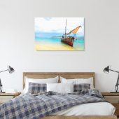 Traditional Dhow, Zanzibar, Tanzania Canvas Afdruk (Insitu (Slaapkamer))