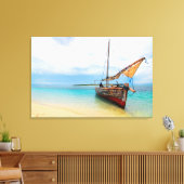 Traditional Dhow, Zanzibar, Tanzania Canvas Afdruk (Insitu (Woonkamer))