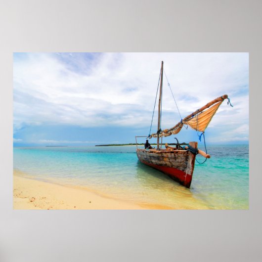 Traditional Dhow, Zanzibar, Tanzania Poster (Voorkant)