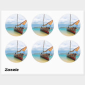 Traditional Dhow, Zanzibar, Tanzania Ronde Sticker (Vel)