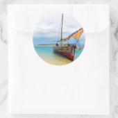 Traditional Dhow, Zanzibar, Tanzania Ronde Sticker (Tas)