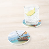 Traditional Dhow, Zanzibar, Tanzania Zandsteen Onderzetter (Zijkant)