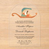 Traditional Doli Indian Bride Wedding Acryl Uitnodigingen (Voorkant)