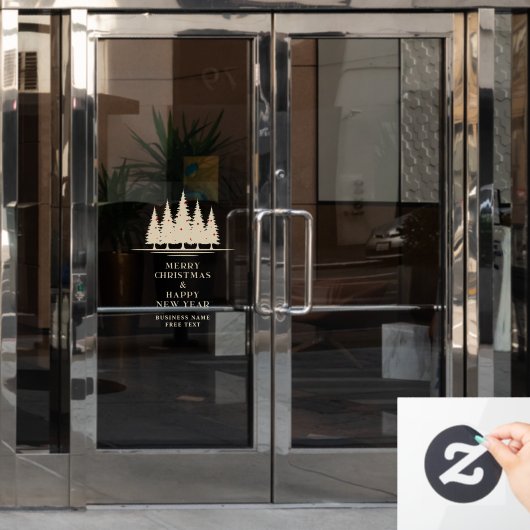 Traditional & Elegant Christmas Tree Raamsticker (Kantoordeur)