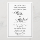 Traditional elegant classic black white wedding kaart (Voorkant)