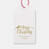 Traditional & Elegant Golden Red Typography Cadeaulabel (Voorkant)
