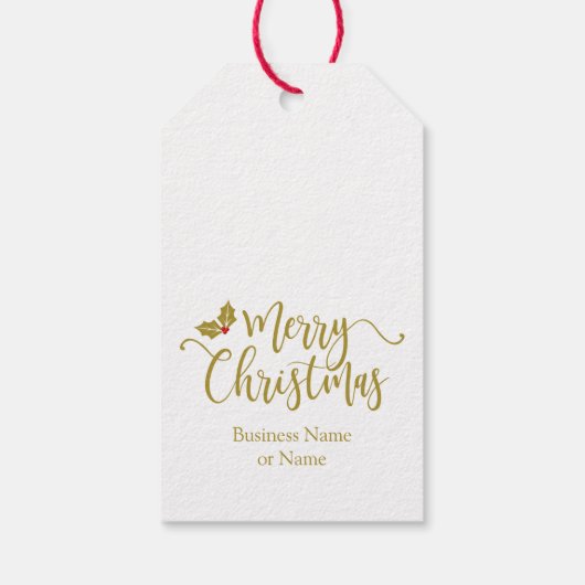 Traditional & Elegant Golden Red Typography Cadeaulabel (Achterkant)