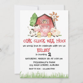Traditional Farm Theme Birthday Invitation Kaart
