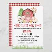 Traditional Farm Theme Birthday Invitation Kaart (Voorkant / Achterkant)