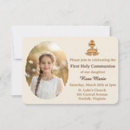 Traditional First Holy Communion Photo Kaart