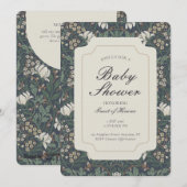 Traditional Floral Arts and Crafts Baby Shower Kaart (Voorkant / Achterkant)