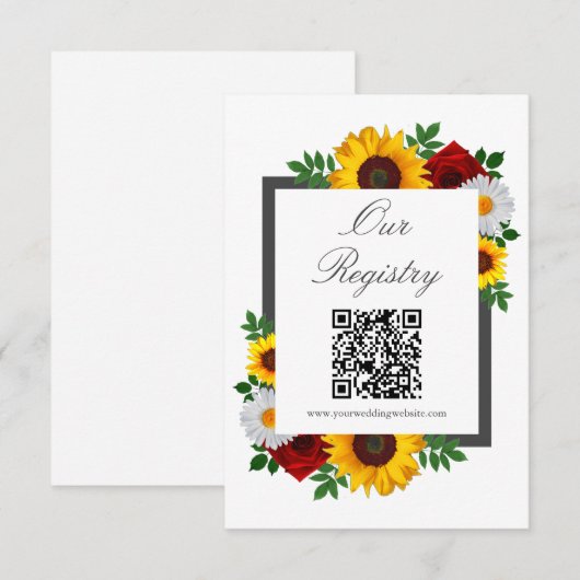 Traditional Floral Vrijgezellenfeest Registry Informatiekaartje (Voorkant / Achterkant)