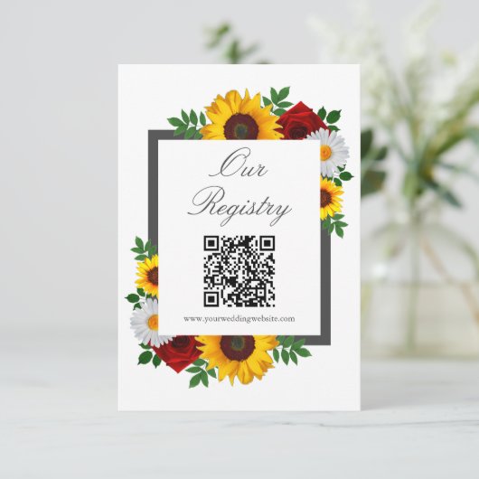 Traditional Floral Vrijgezellenfeest Registry Informatiekaartje (Staand voorkant)