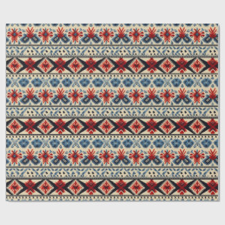 Traditional Folk Embroidery Stripe  Pattern Cadeaupapier