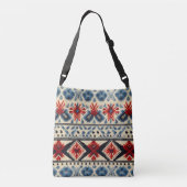 Traditional Folk Embroidery Stripe  Pattern Crossbody Tas (Achterkant)
