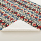 Traditional Folk Embroidery Stripe  Pattern Sherpa Deken (3/4)