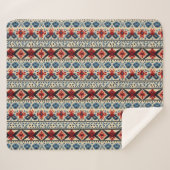 Traditional Folk Embroidery Stripe  Pattern Sherpa Deken (Voorkant (horizontaal))