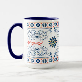 Traditional Folk Floral Pattern Mug Mok