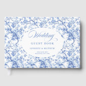 Traditional French Blue Toile Roses Guest Book Gastenboek (Voorkant)
